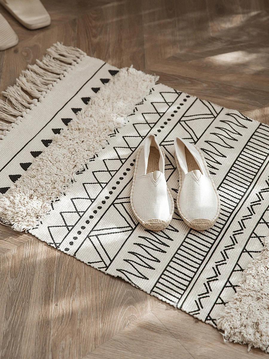 

Carpet bedroom floor mat tassel tufted velvet living room bedside blanket 60x90cm