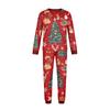 Christmas Print Family Matching Pajama Set Long Sleeve Round Neck Sleepwear for Parent and Kid