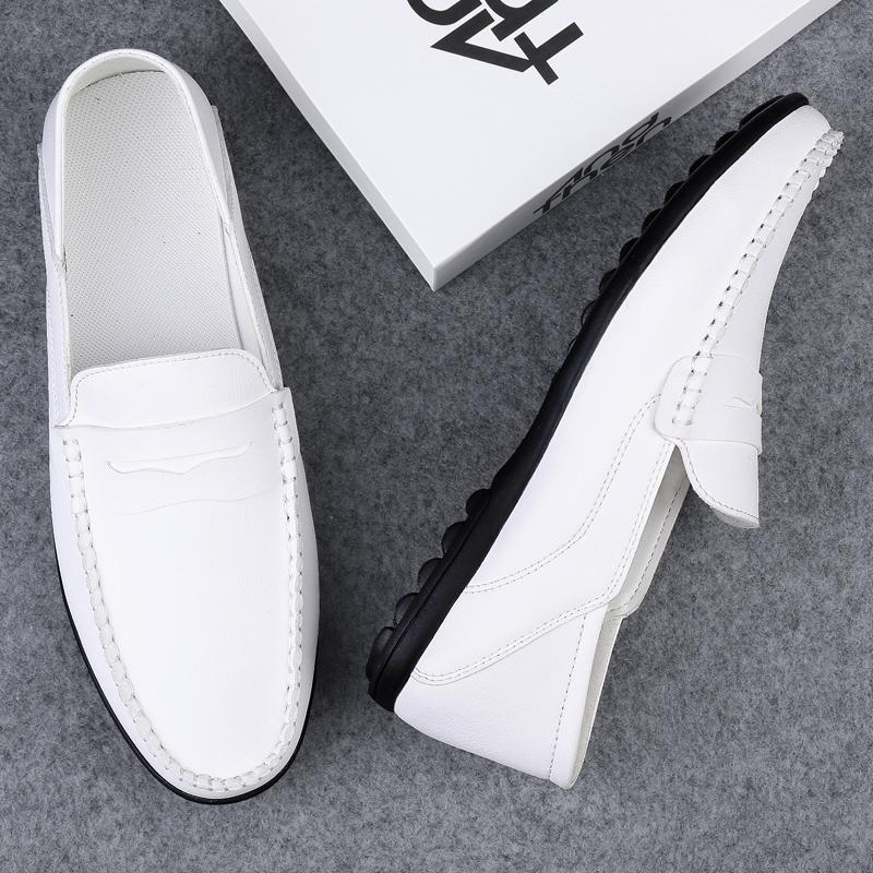 Fashion Summer Man Loafers Wedding Dress White Driving Moccasins Footwear Men Casual Shoes Split Leather Slip On Lightweight Male Shoes
