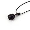 Hand-Woven Crystal Rough Stone Natural Stone Brown Mesh Pocket Necklace Mesh Pocket Sweater Chain N701