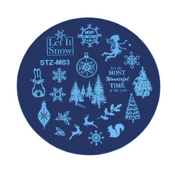 1pc Nail Art Stamping Plates Flower Animal New Year Merry Christmas Design Nail Templates Stamp Image for Manicure Stencil Tools