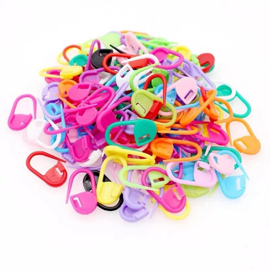 50pcs Needle Clip Hook with Box Mixed Locking Stitch Markers Colorful Plastic Small Clip Knitting Crochet Knitting Accessories