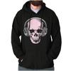 Cool Vintage Skull with Headphones Music Hoodie Hooded Sweatshirt Men Women