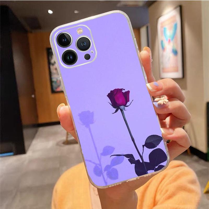 Phone Case For Iphone 14 Pro Max 13 12 11 Pro Max Xs Xr X 12mini 7 8 Plus Se Aesthetic Purple Case Funda