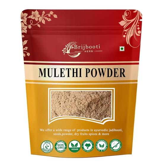 

Brijbooti Mulethi Powder for Skin Care -(200 Gr) | Yashtimadhu | Liquorice | 100% Natural Pure Herbal Face Pack Powder | Jeshthamadh | 200GM
