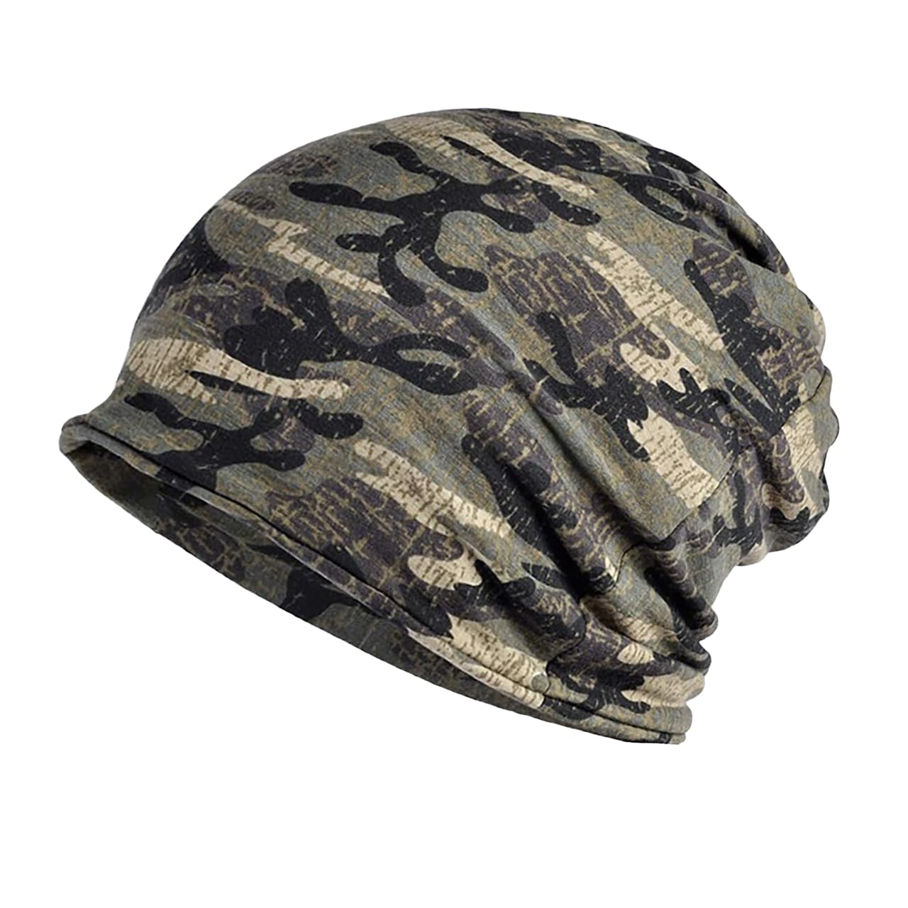

One Limitation Men s Camouflage Military Knit Neck Warmer Hat (Green)