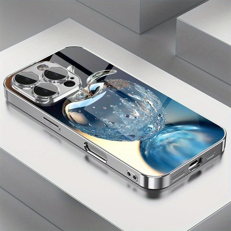 

Crystal Water Drop For Apple Pattern Electroplated Phone Case For iPhone 11 12 13 14 15 16 17 Pro Max Plus 16E 17Air Glass Cover iPhone Air