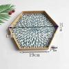 Bandeja de Serviço Hexagonal de Rattan Criativa Ru Han