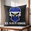 El SSalvador Flag Cushion Cover Natural Linen Organic Fabric DoubleSided Printing Couch Pillow Covers Home Decor