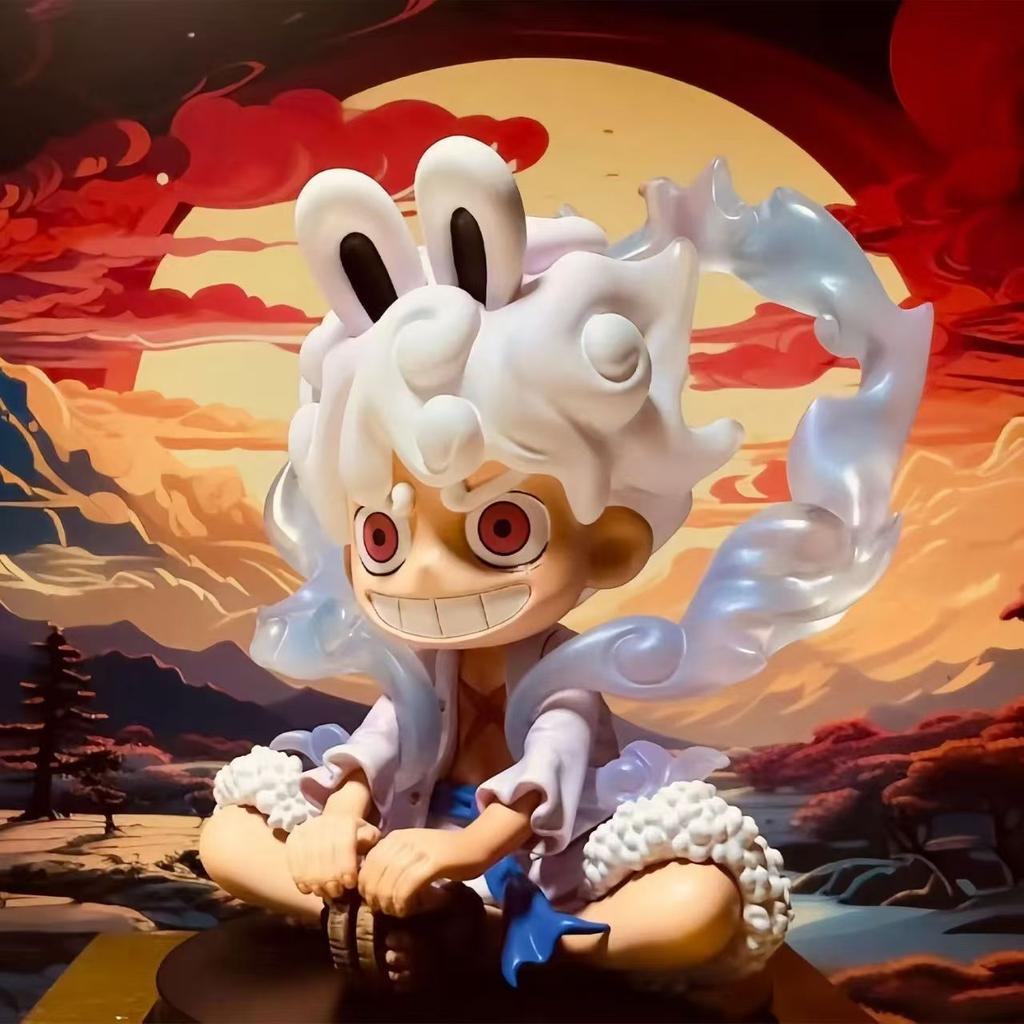 Anime One Piece Figure 5 Gear Nika Rabbit Luffy Action Figure 9cm PVC Statue Doll Collectible Cute Model Toys Gifts