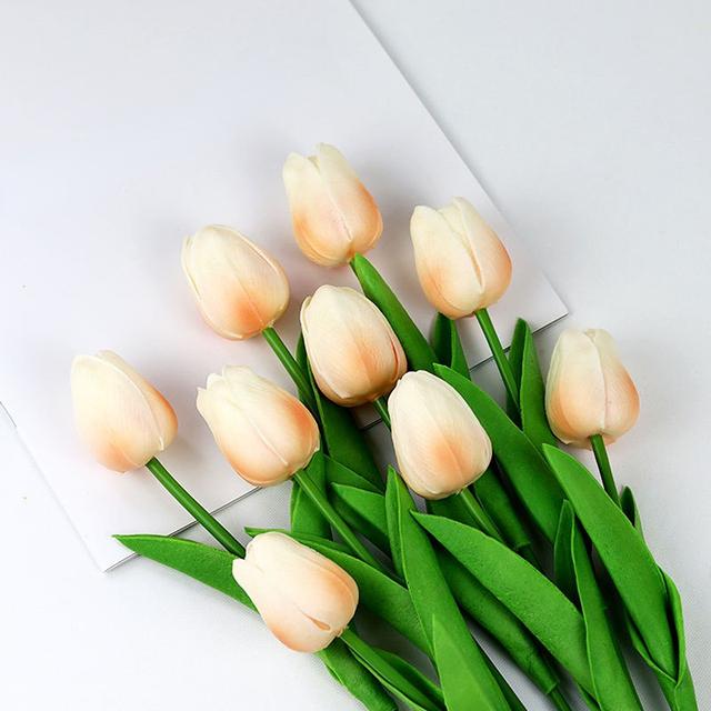 

1PC 34cm PU Tulip Real Touch Штучні квіти Tulip Buquet for Christmas Halloween Wedding Home Party Decor Fail Flowers 1 Branch шампанського