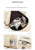 Korean Style Cute Bear Embroidery Backpack for Women - Large Capacity Soft Leather, Fashionable Casual Travel Bag