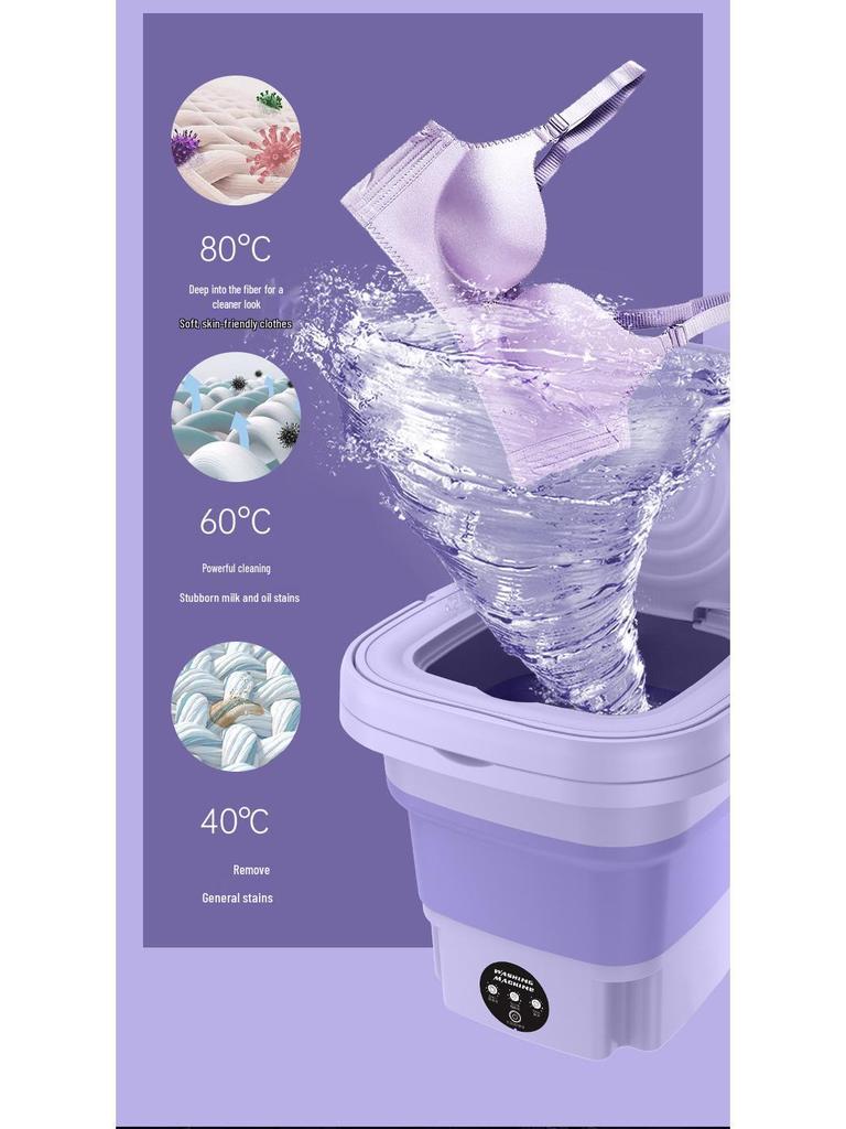 Compact Stackable Mini Washing Machine for Underwear & Socks - Portable and Ideal for Dormitory & Home Use.