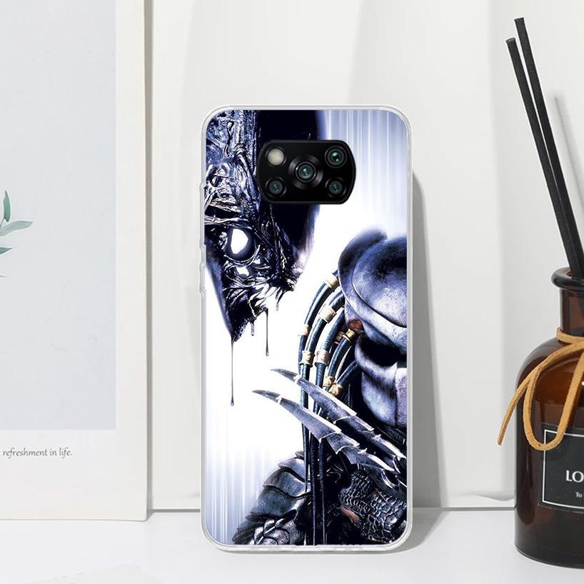 Alien Vs Predator Painted Phone Case For Xiaomi Poco X7 X6 X5 M7 M8 Pro F7 Ultra Redmi 15C 15 13C 13 12C 12 10 10C 10A Art Funda