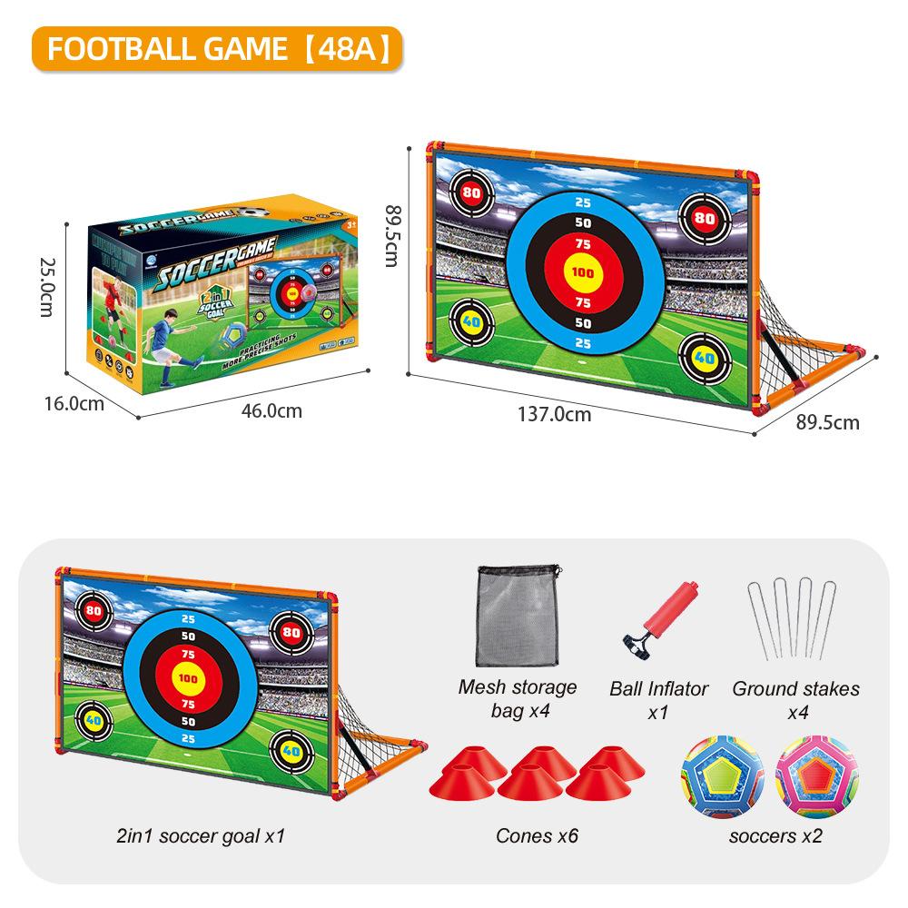 Foldable Soccer Goal Training Set Kids Portable Soccer Toy Boys Sports Gift Age 6+ New
