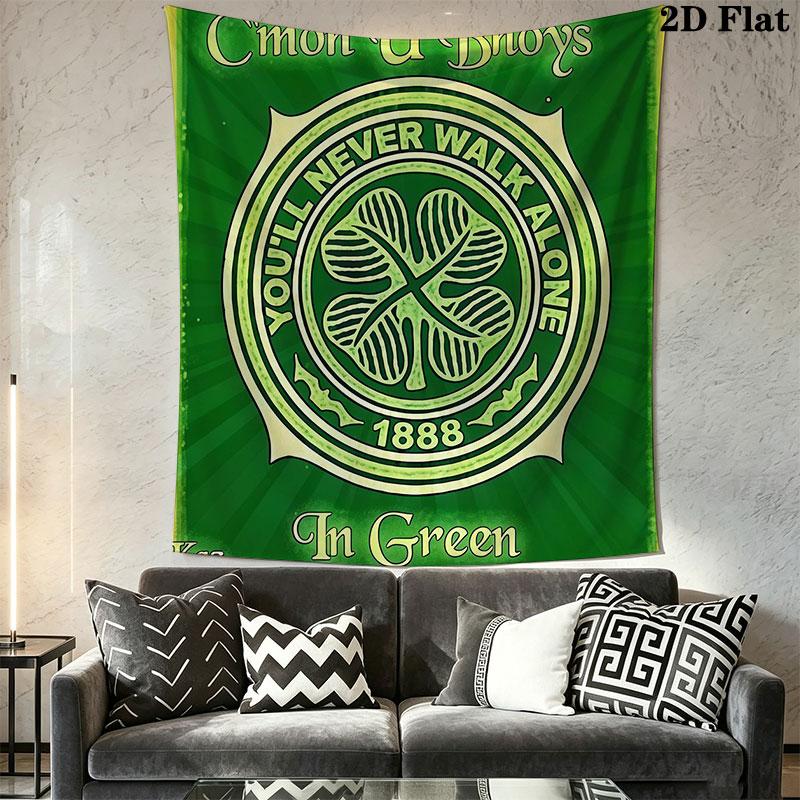 Celtic Football Club Wall Hanging Printed Fabric Blanket Decorative Tapestries for Bedroom Living Room Home Decor