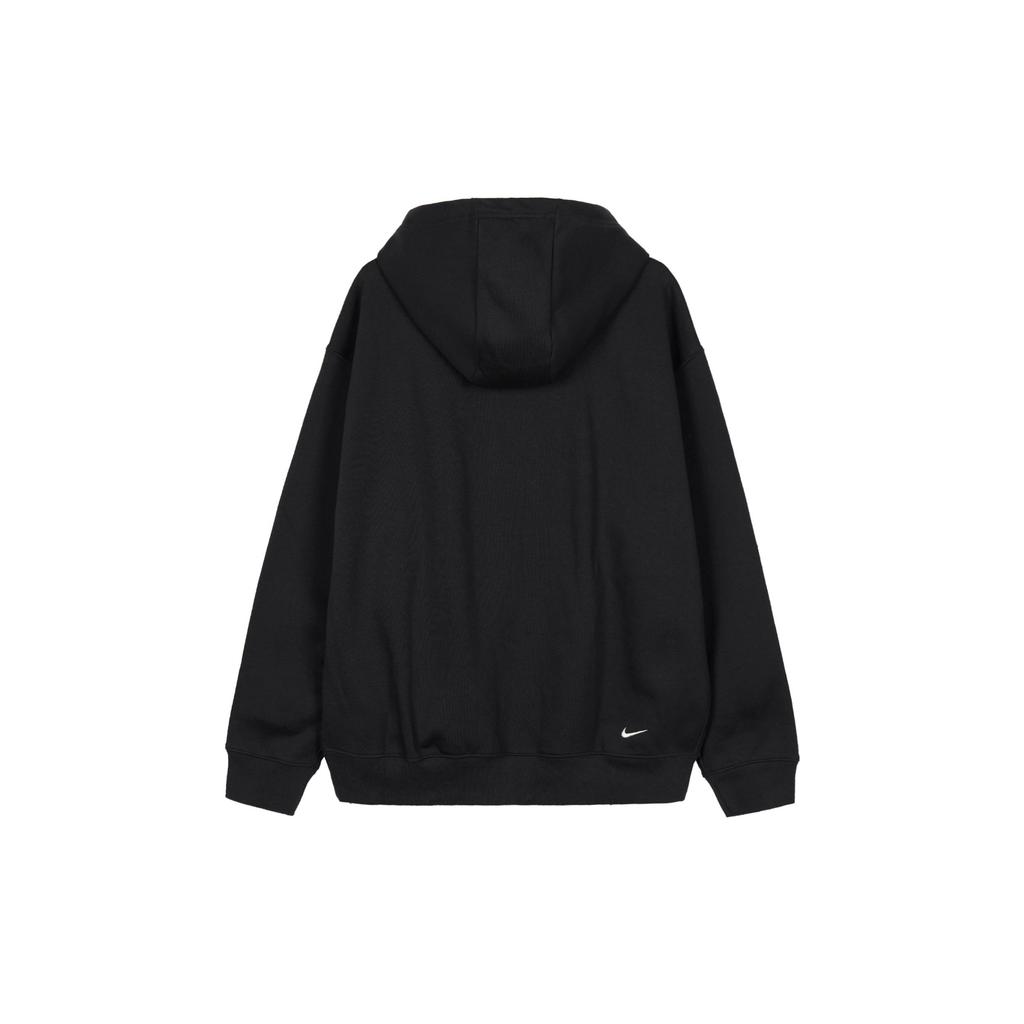 Nike Fleece-Lined Thick Solid Color Loose Pullover Hoodie Unisex Tops Black DZ3393-010