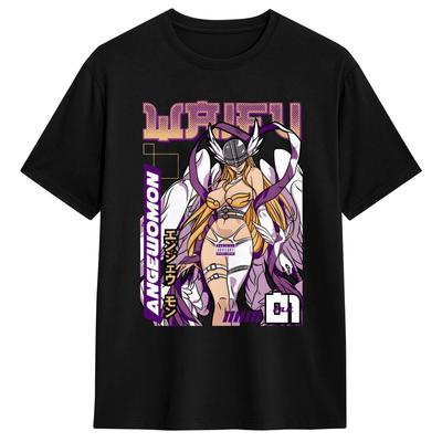 Full Body Angewomon Holy Warrior Art T Shirt Men's  100% Cotton Humor T-Shirt O Neck  Tee Shirt Short Sleeve Tops Plus Size
