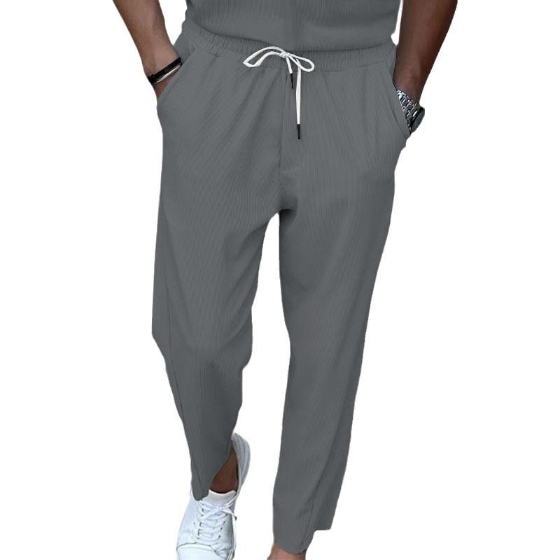 New Men's Spring and Summer Loose Straight Leg Casual Pants