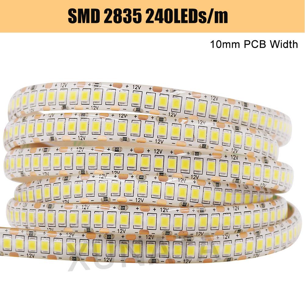 5M 12V Waterproof LED Strip Light SMD5050 2835 Flexible Tape 60-480 LEDs/M Warm White Home Decor