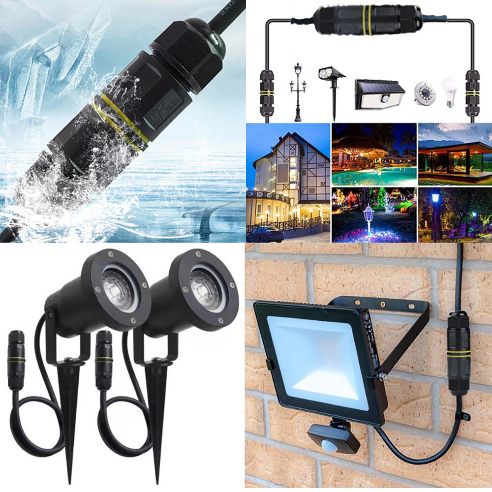 IP68 Waterproof Junction Box Outdoor External Sleeve Coupler M20 Cable Connector Ø4-11mm Wire Range AC450V 24A 2Way 4Pin