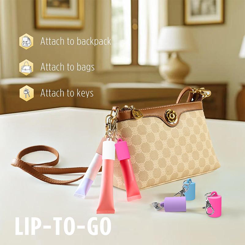 Practical Silicone Keychain Cap Accessories Portable Durable Holder Keychain Compatible For Lipgloss Storage And Balm Cap