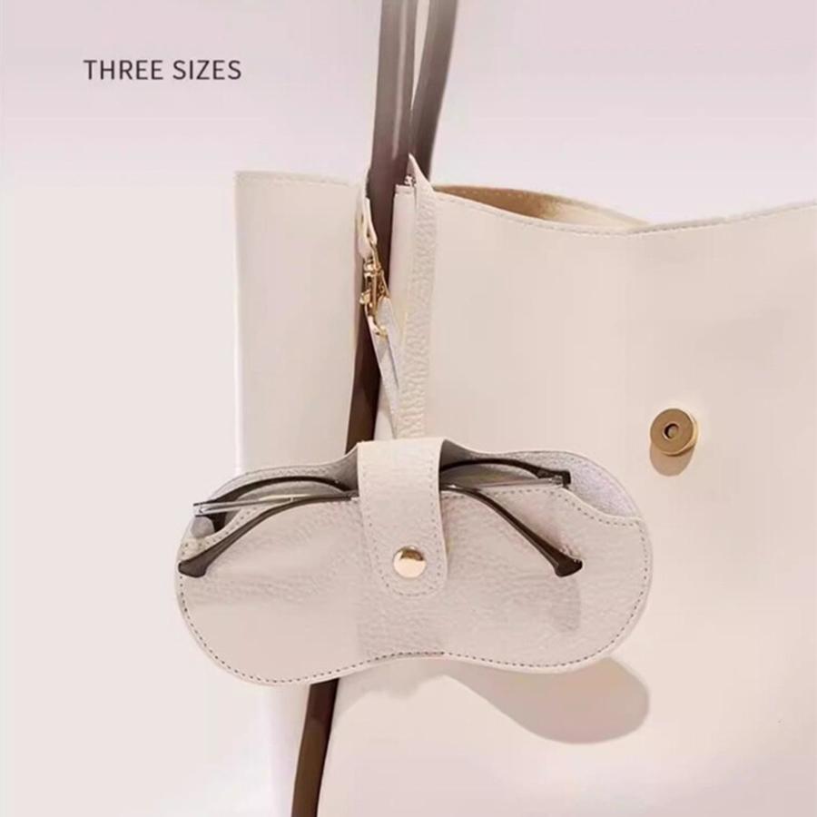 Portable PU Leather Glasses Bag Women Men Fashion Travel Sunglasses Protective Cover Pendant Organizer Bag Eyewear Accessories