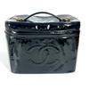 Vintage CC Vanity Bag 2WAY Shoulder Bag Hand Bag Patent Leather Black