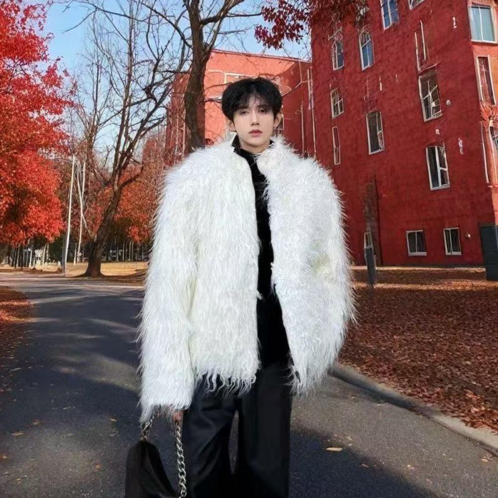 Winter Fashion Show Style Ins Network Celebrity Imitation Mink Fur Men and Women High-end Second-hand Corrugated Long Fur Coat