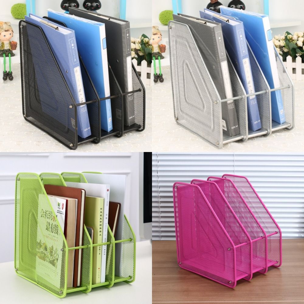 Data Rack Metal File Rack Stationery Organizer Standing Desktop File Folder Countertop