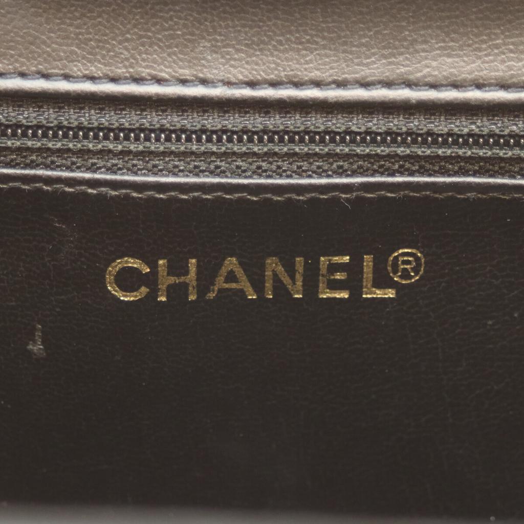 CHANEL No. 5 Black Bicolor Lamb GHardware 2-Way Vanity Shoulder bag blackUsed