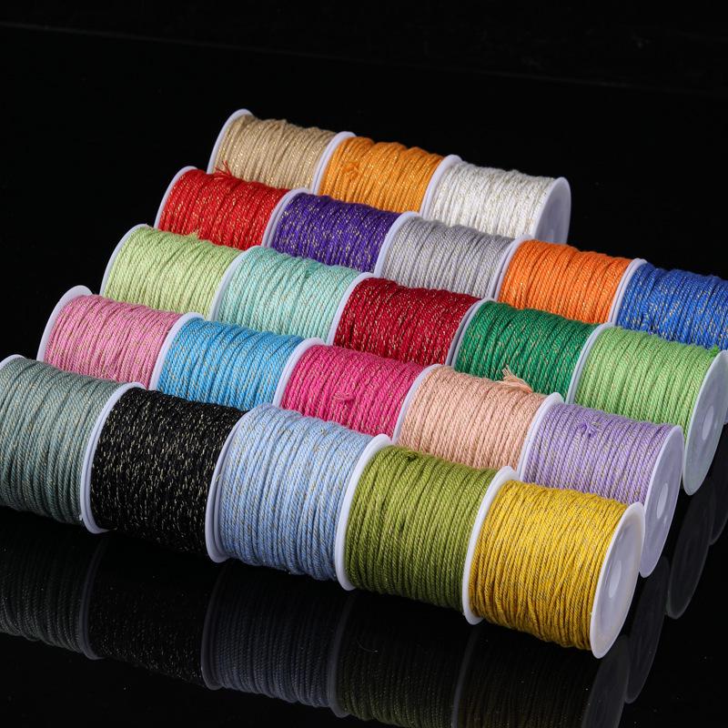 Tibetan Gold-Plated Woven Bracelet with Bodhi Beads and Cotton Rope