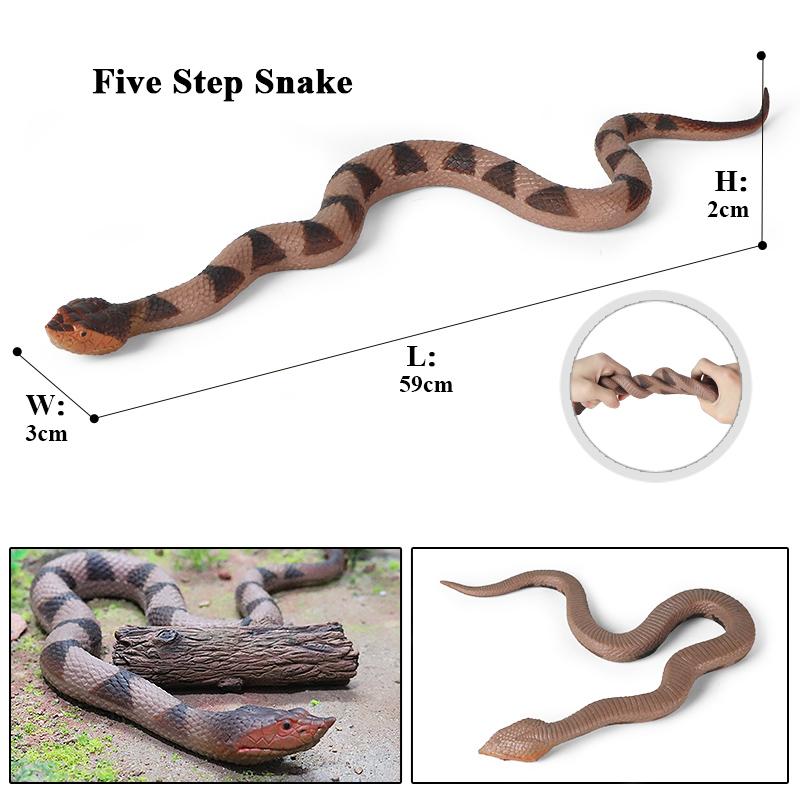 Oenux Forest Savage Snakes Animals TPR Rattlesnake Python Cobra Action Figures Lifelike Model Education Kids Toy Gift Prank toy