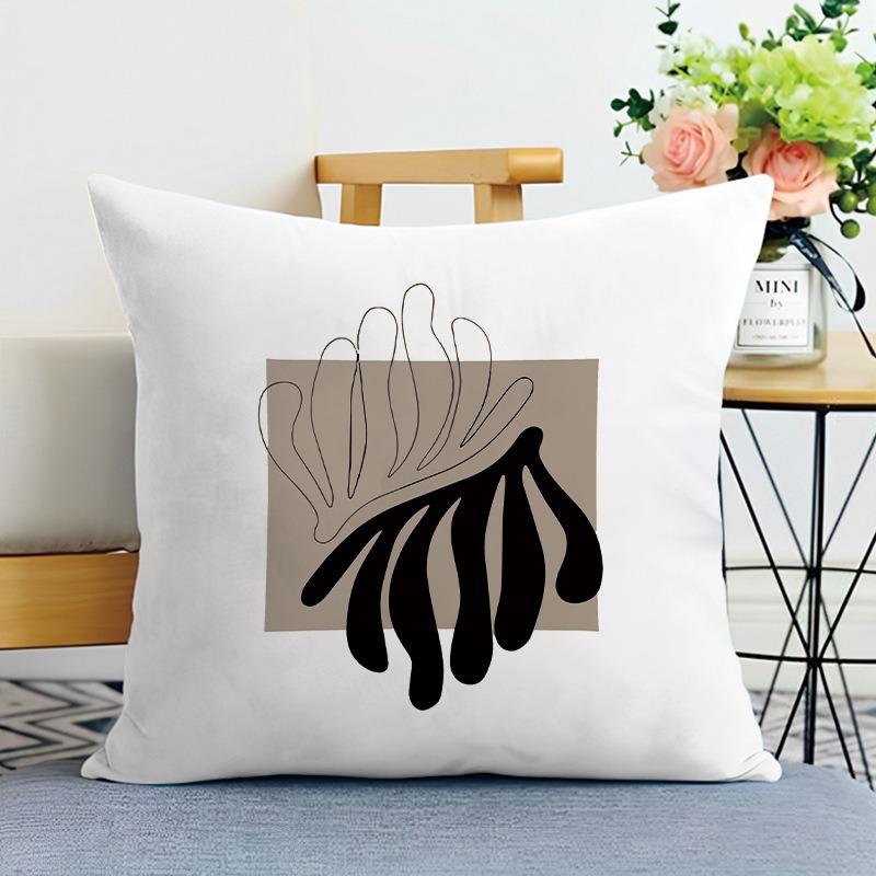 Simple Print Decorative Pillowcase Bedroom Living Room Square Cushion Pillowcase