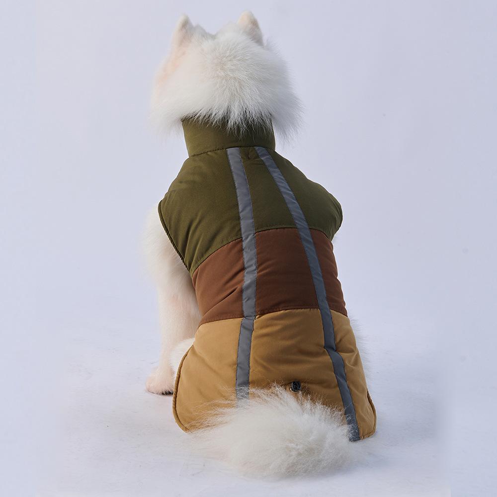 Large Dog Clothes Reflective Strip Thickened Warm Autumn and Winter Dog Clothes Waterproof Pet Clothing S