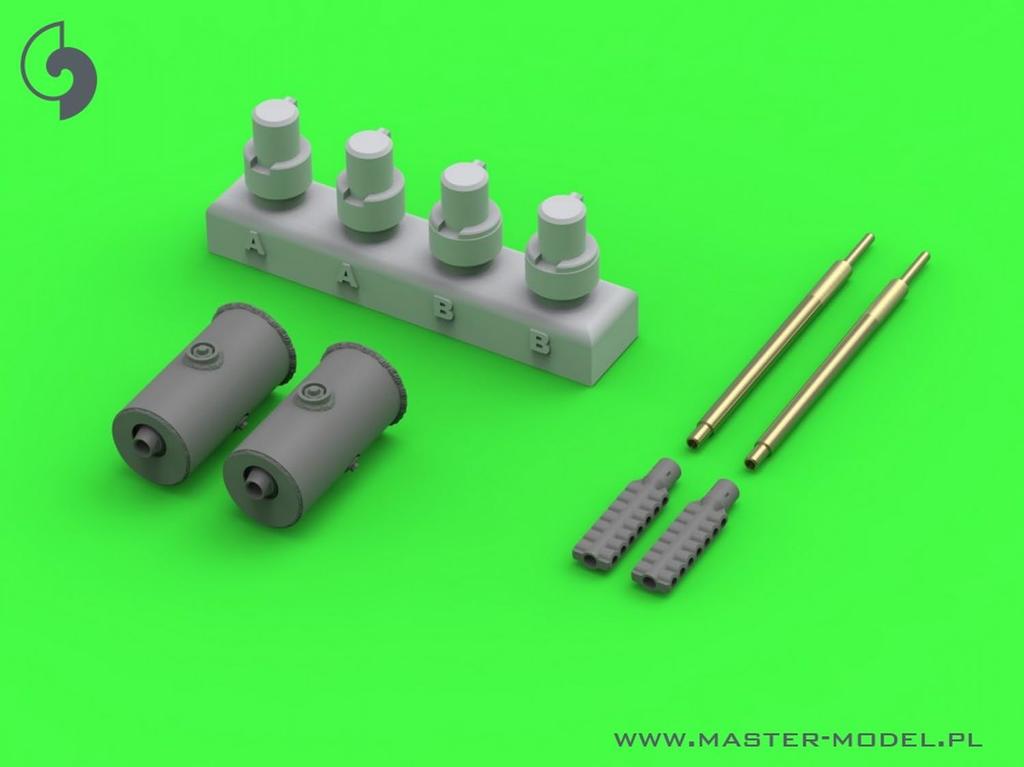 Master Model WW2 German Flakpanzer Kugelblitz MK103 3cm Machine Gun Barrel with Armored Sleeve Plastic Model Parts 1/35 IV/Flakpanzer V/Flakpanzer