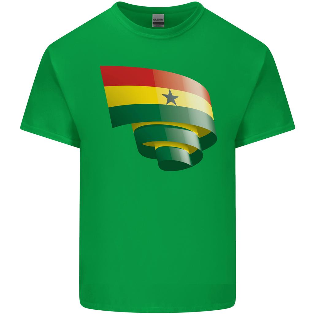 Curled Ghana Flag Ghanaian Day Football Unisexs Light Cotton TShirt