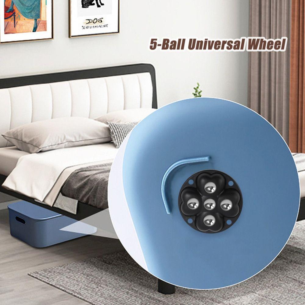 4Pcs 360°Rotatable Universal Wheel 5-Ball Storage Box Roller Durable Pulley