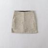Women's Spicy Retro High-Waisted Knit Mini Skirt - Solid Color, Sexy Hip-Hugging A-Line for Autumn/Winter