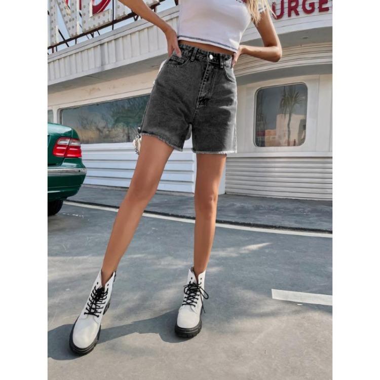 Women Summer Casual Chic Comfortable High Waist Loose Blue Jean Denim Shorts Femme Fashion Trendy