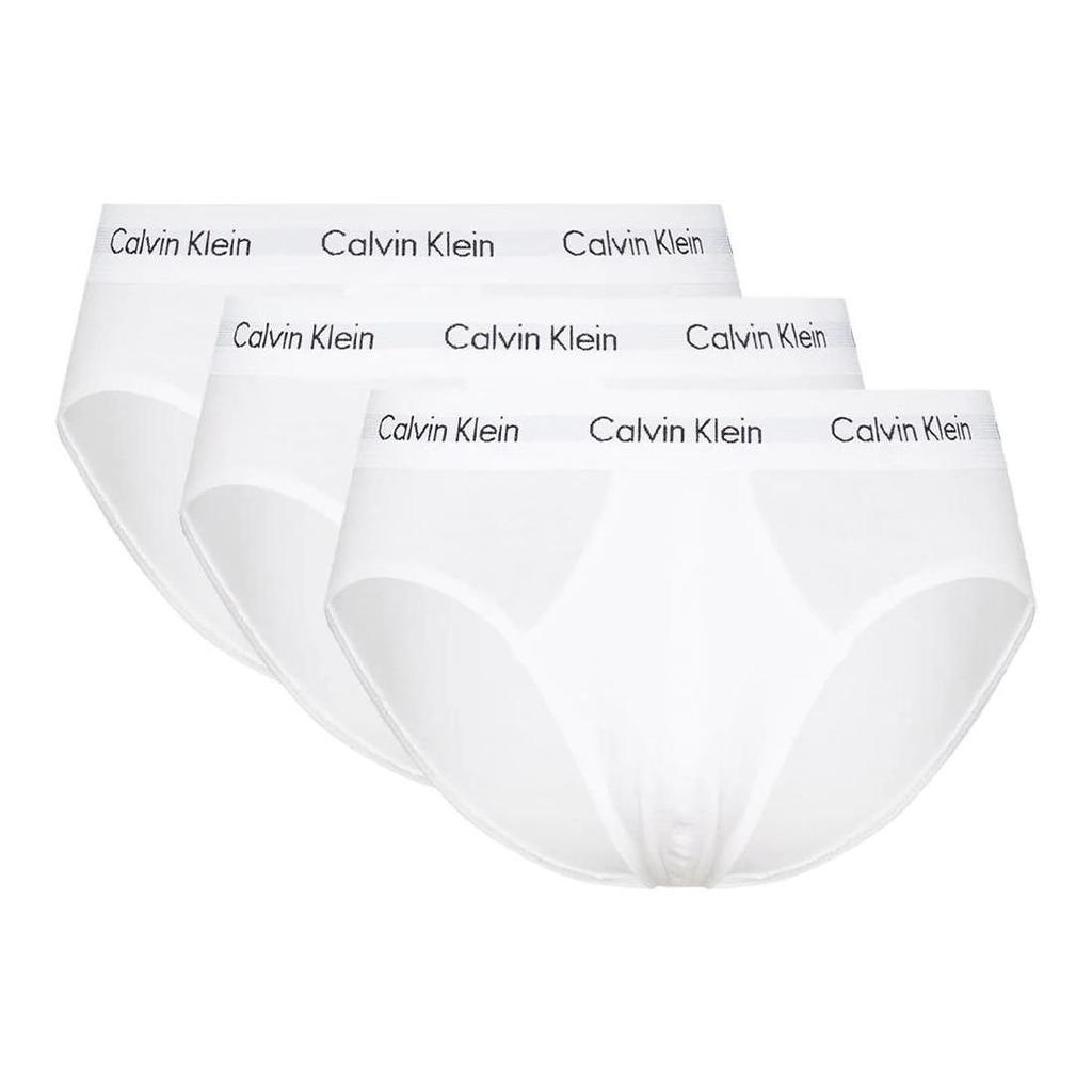 Calvin Klein Letter Waistband Lightweight Breathable Fitted Triangle Underwear Men Underwear White U2661G-100