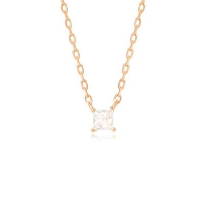 Ost Minimal Square Cubic Rose Gold Necklace Otn220803Qpw