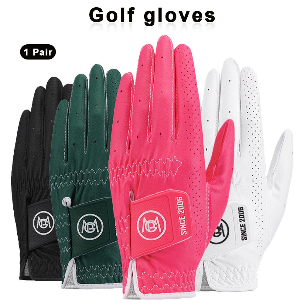 1 Pair Women's Soft Golf Gloves Ladies Left and Right Breathable Golf Mitten Female Elastic Microfiber Cloth Sports Gloves