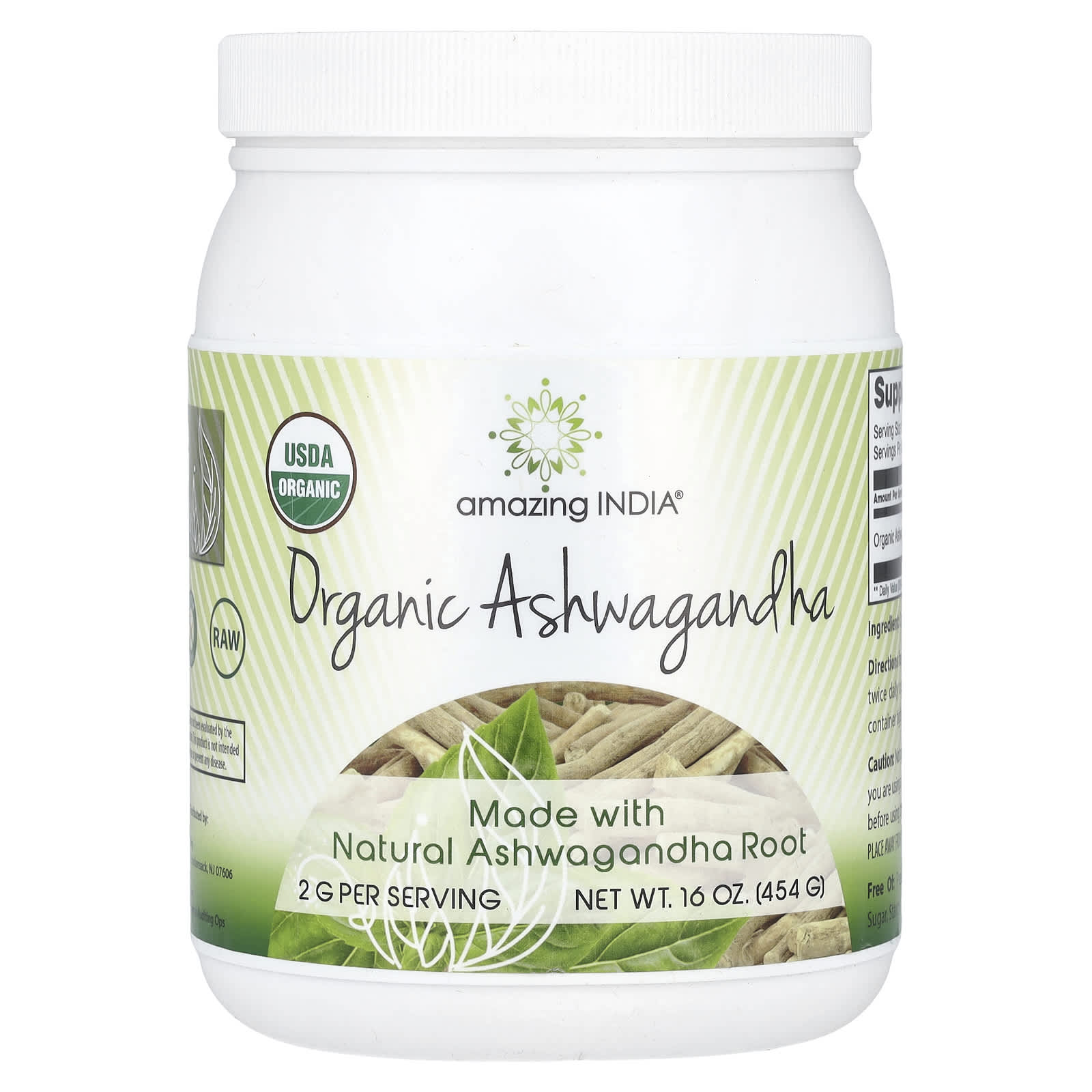 

Organic Ashwagandha, 454G(16Oz)