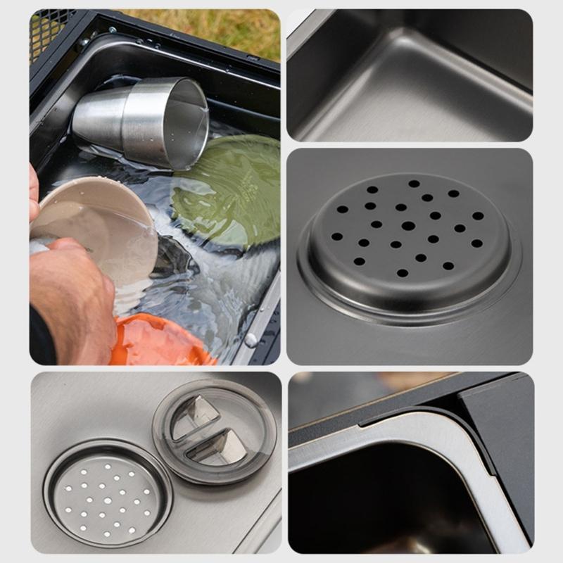 Dishwashing Sink Stainless Steels Wash Basin Picnics Wash Hand Washing Tank Outdoor Camping Kitchen Supply Easy To Use