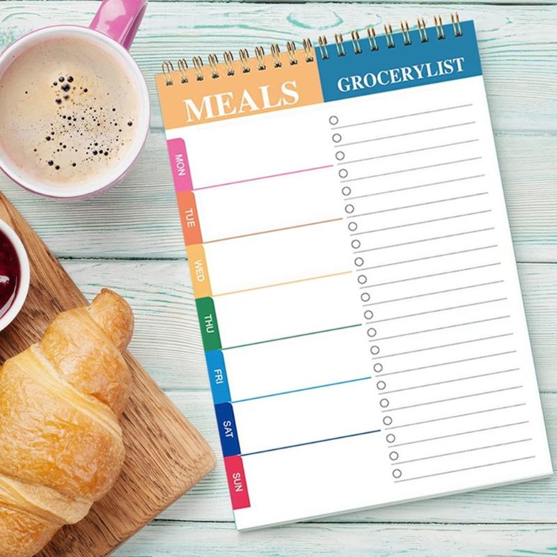 Twin Wire Binding Daily Planner Notebook 100 Pages Wide Lined Notepads Weekly Meal Planner For Daily Planning 142x220mm