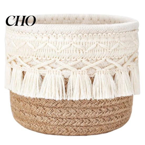 Sturdy Storage Bin Box Large Capacity Thickened Organizer Multipurpose Volume Tassel Decor Container for Home Bedroom Living Room Heavy Material M кофейный