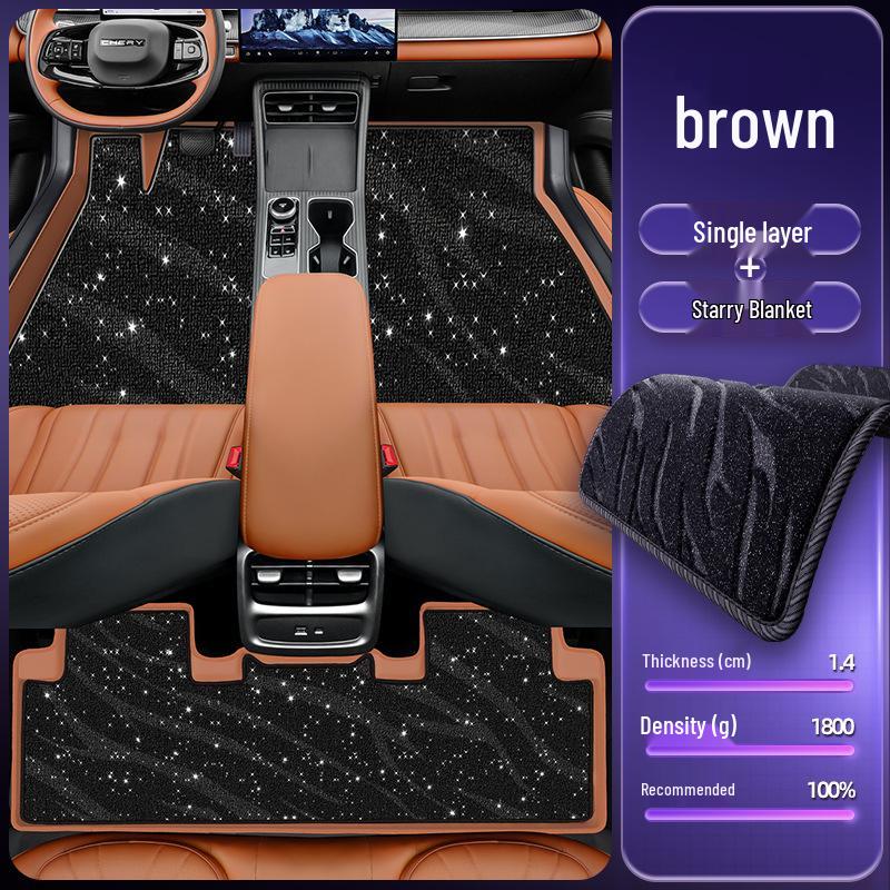 Eco-friendly Dustproof Car Floor Mats for Chery Tiggo 8 - Double-Layer Leather Interior Accessories