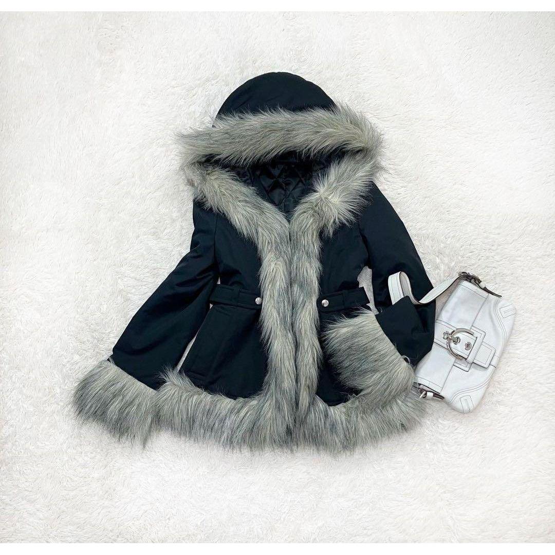 y2k 00s Heisei Gal Fur Batting Inside Quilting Coat Jacket