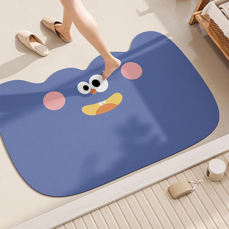 Cartoon Simple Diatom Mud Water Absorption Pad Quick-drying Bathroom Floor Mat Toilet Toilet Toilet Door Anti-slip Foot Mat